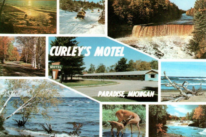 Curleys Paradise Motel - Old Postcard (newer photo)